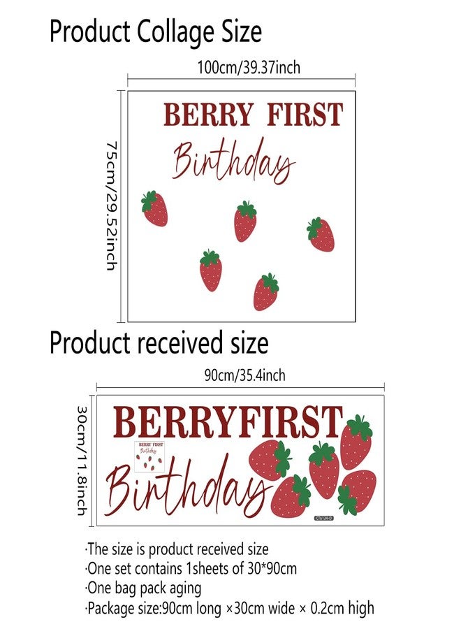 FUTNH Berry First Birthday Wall Decal for Balloons，Sweet One Birthday Party Sign for Girls，Strawberry First Birthday Wall Decal，Berry Themed 1st Birthday Backdrop Decal，Berry 1st Birthday Balloon Arch Sign - Image 5